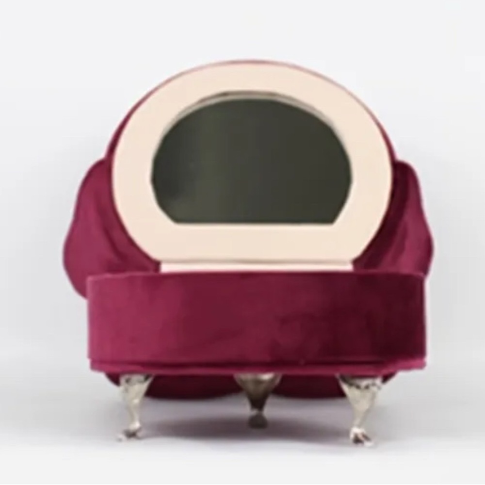Jewelry Organizer Furniture-Style Chair. Pink Plush with Cushions. - Picture 8 of 9